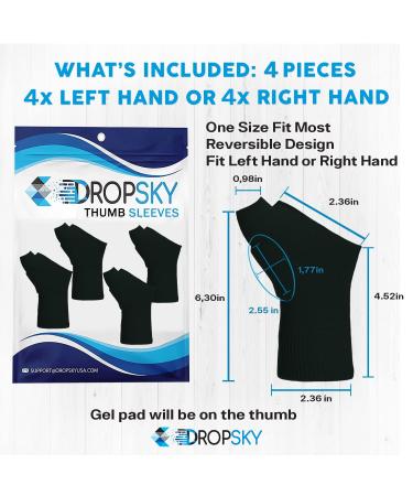 DropSky Gel Wrist Thumb Support Braces - Breathable Design for Carpal Tunnel & Arthritis Pain Relief - Fits Both Hands - Lightweight & Soft with Gel Pad (Black, 4pcs) - Buy Online on GoSupps.com