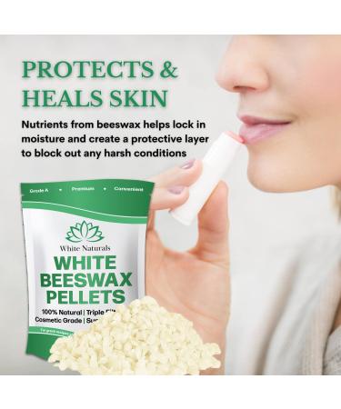 Buy Pure White Beeswax Pellets - 1 lb Cosmetic Grade Triple Filtered for DIY Lip Balms Lotions & Candles | Natural & High Quality - Buy Online on GoSupps.com