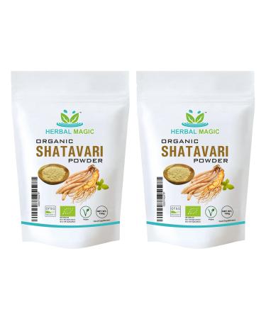 Herbal Magic's Organic Shatavari Root Powder(Asparagus racemosus)-Prized Herb in Ayurveda-Plant of 100 Roots superfood Combi with Milk& Honey - Free from Fillers&Preservatives-200g Shatavari Root Powder 200.00 g (Pack of 1)