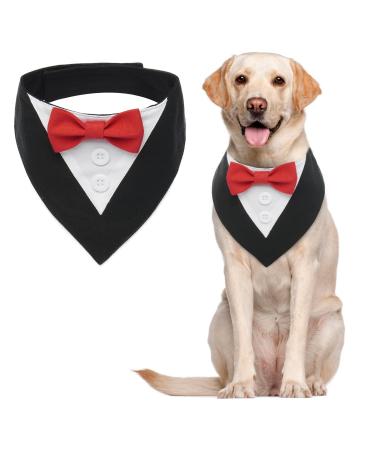 Mouse dog Smoking Bandana Formal Pets Smoking Flying Formal Fixed Dog Hall Adjustable Pet For Cooperative Fly Bandana For Wedding Birthday Halloween Christmas (L Rotschwarz) L Redschwarz