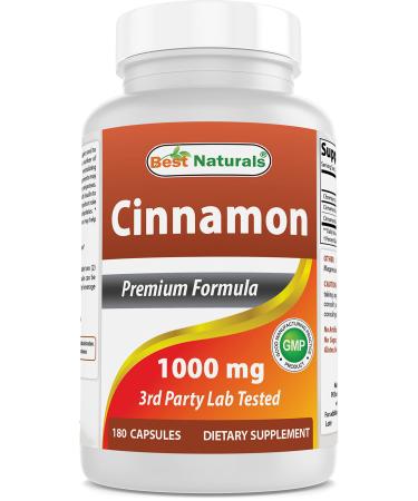 Best Naturals Cinnamon 1000 mg with Chromium 200 mcg 180 Capsules (180 Count (Pack of 1)) - Buy Online on GoSupps.com