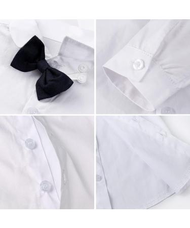 Mint Green Baby Boy Outfit Set - 4pcs Gentleman Wedding Suit with Long Sleeves Shirts, Trousers, Suspenders & Bowtie - 12-18 Months (White/Grey) - Buy Online on GoSupps.com