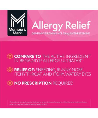 Member's Mark 25 mg Diphenhydramine Allergy (600 Count) - Buy Online on GoSupps.com
