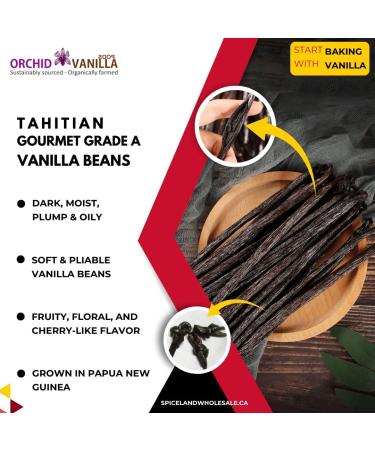 Tahitian Vanilla Beans Gourmet Grade-A For Extract And Baking By Weight (1 Lb (Pack of 1)) - Buy Online on GoSupps.com