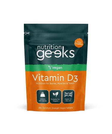 Vegan Vitamin D 1000iu Tablets - 180 Easy-Swallow Plant-Based Algae Vitamin D Tablets 6 Month Supply - VIT D3 High Strength Immune Support - Highest Grade Certified UK Made Vegan Vitamin D3 1000iu 180 count (Pack of 1)