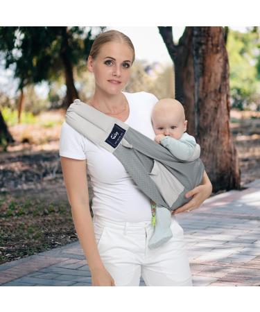 CUBY Portable Breathable Baby Sling Baby Essentials for Newborn Quick Dry Air 3D Mesh Fabric Wrap Baby Carrier Adjustable Sling Easy Toddler Carrier for Newborn up to 0-24 Months 45 lbs Mesh Grey - Buy Online on GoSupps.com
