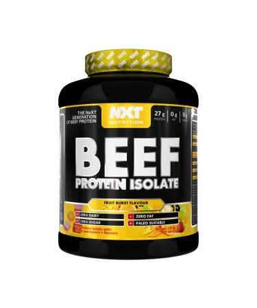 NXT Nutrition Beef Protein Isolate Powder - Protein Powder High in Natural Amino Acids - Paleo Keto Friendly - Dairy and Gluten Free | 1.8kg | Fruit Blast