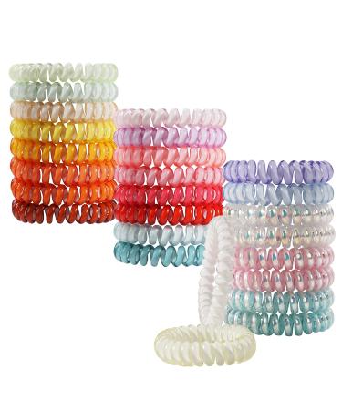 Spiral Hair Ties 26 Pcs - No Crease Phone Cord Elastic Hair Ties in Candy Colors - Colorful Ponytail Holders for Women and Girls - Buy Online on GoSupps.com
