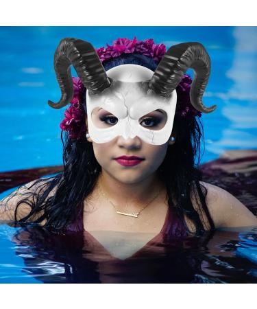 Buy Holidyoyo Creepy Sheep Head Mask | Goat Horn Halloween Cosplay & Party Accessories - Buy Online on GoSupps.com