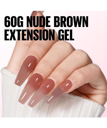 Buy Tomicca Polygel Acrylic Gel - Nude Brown 60g | Quick Extension Builder Gel for Beginners & Pros | Long-Lasting Natural Nail Look - Buy Online on GoSupps.com