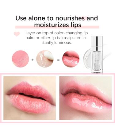 Prreal Tinted Lip Oil - Hydrating Plumping Gloss for Moisturized Lips | Clear Lip Care Oil for Dry Lips - Water Glossy Finish | Non-Sticky Shine Lip Tint (Transparent) - Buy Online on GoSupps.com