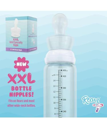 Rearz Wide Neck XXL Silicone Adult Bottle Nipple - Specialty Design - Buy Online on GoSupps.com