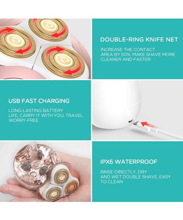 VOGOE Women's Electric Shaver ES300 - 3D Floating Blade, Rechargeable & Portable for WetDry Use - Buy Online on GoSupps.com