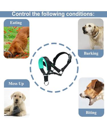 ILEPARK Adjustable Dog Halter - Padded Fabric Collars Prevent Pulling S Size Green - International Shipping Available - Buy Online on GoSupps.com