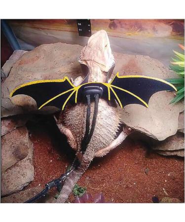 Flyan 1 Set Adjustable Lizard Leash 3 Sizes Reptile Leather Harness Bearded Dragon Rope with Cool Wings for Amphibians Chameleons Small Pet Animals - Buy Online on GoSupps.com