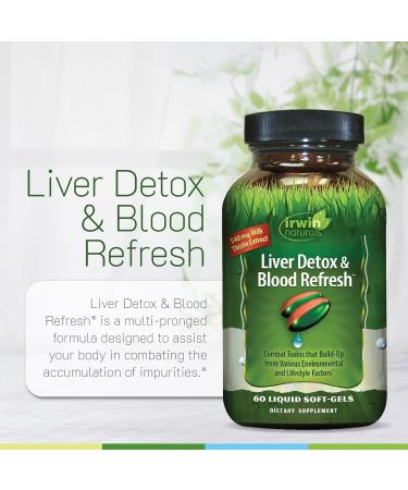 Irwin Naturals Liver Detox & Blood Refresh Herbal Whole-Body Cleanse, 60 Liquid Soft-Gels - 2 Pack - Buy Online on GoSupps.com