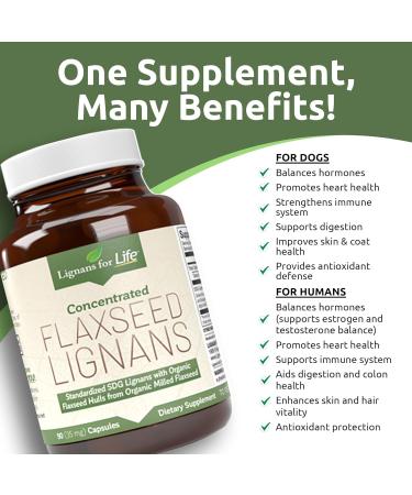 Lignans For Life Flaxseed Lignans for Dogs DG - Omega 3 Fatty Acids Digestive & Heart Health Lignans for Dogs 35 mg 90 Capsules - Pack Of 2 - Buy Online on GoSupps.com