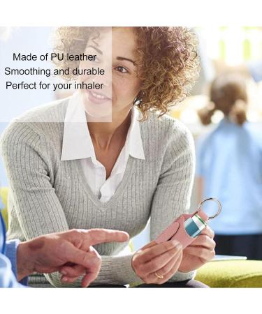 Asthma Inhaler Holder Storage PU Leather Portable Asthma Inhaler Carry Holder Outdoor Protection (Pink) - Buy Online on GoSupps.com