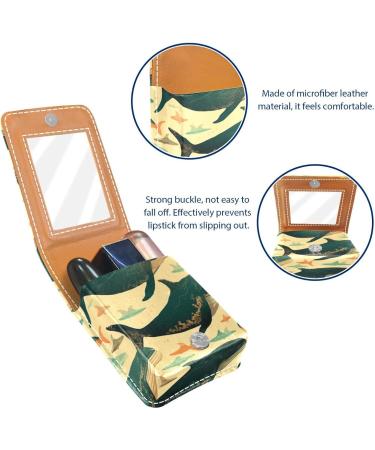 Travel Lipstick Organizer Case - Portable Makeup Bag with Mirror | Art Whale Pattern - Perfect for International Shipping - Buy Online on GoSupps.com