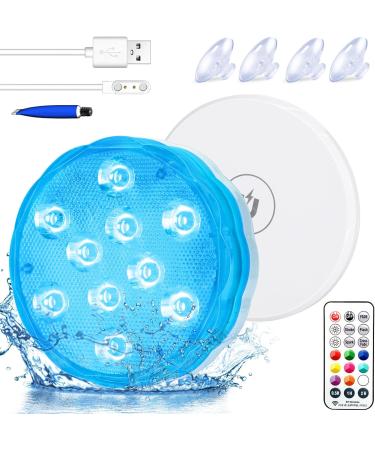 Pool Lights Shower Light Pond Lights Rechargeable Submersible LED Lights Spa Lights for Hot Tub LED Pool Light for Above Ground Pool Decorations Outdoor Waterproof 1 Pack 3.3'' - Buy Online on GoSupps.com