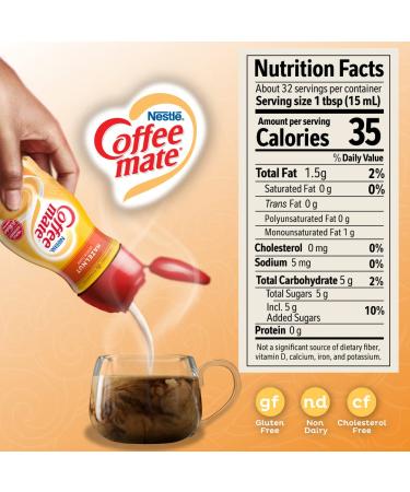 Coffee Mate Hazelnut Liquid Creamer 16 oz - 6 Count | Rich & Creamy Flavor - Buy Online on GoSupps.com