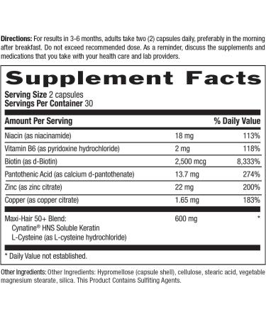 Country Life Maxi-Hair 50+ Biotin-Based Hair Skin & Nails Supplement for Women & Men Over 50 | Supports Healthy Hair Growth & Reduced Shedding | Certified Gluten-Free & Vegetarian | 60 Capsules - Buy Online on GoSupps.com