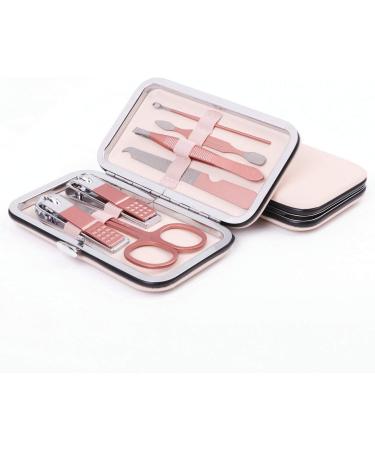 Manicure Pedicure Set Nail Clippers Kit 7 Pcs Stainless Steel Hygiene Kit Portable Nail Trimming set and Grooming Tools with Fine Leather Case Gift Box (Rose Gold-7pcs) - Buy Online on GoSupps.com