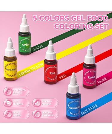 Buy Wwtop 5 Gel Food Color Set - 25g x5 | Sugar-Free Cake & Fondant Coloring | Ideal for Macarons Drinks & Easter Eggs - Buy Online on GoSupps.com