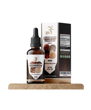SMSHEALTHPRODUCTS.com Mushroom Complex Supplement Drops Tincture Lion's Mane Reishi Turkey Tail Chaga for Immune System Support - Liquid Drops - Organic No Fillers No Binders - 2 Fl oz