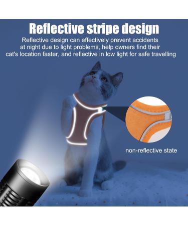 Kcysta Cat Harness and Lead Set Escape Proof Cat Vest Harness and Leash Set Adjustable Cat Harness Escape Proof with Reflective Strip for Outdoor Walking Training (Orange S) - Buy Online on GoSupps.com
