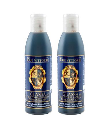 Due Vittorie Balsamic Crema Balsamic Glaze Reduction - Barrel Aged Balsamic Vinegar Glaze Made from Aceto Balsamico Di Modena IGP Italy - Gluten Free Balsamic Reduction 8.45 oz bottle - Pack of 2 8.45 Fl Oz (Pack of 2)