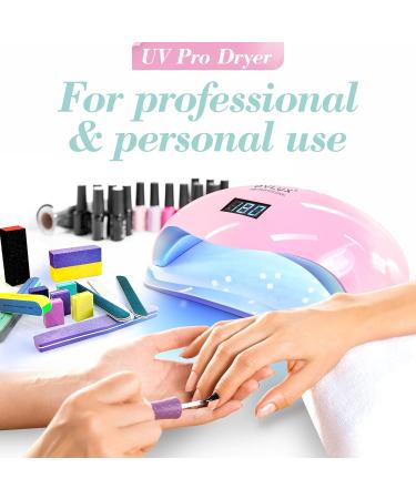 OVLUX Pro 180W UV LED Nail Lamp - Dual-Use Gel Polish Dryer | 57 Bulbs Auto-Sensor & Timers | Salon & Home Mani-Pedi Solution - Pink Blushing Bride - Buy Online on GoSupps.com