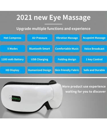 Eye Massager with Heat & Vibration - Relieve Eye Fatigue | 5 Adjustable Modes Bluetooth USB Rechargeable - Buy Online on GoSupps.com