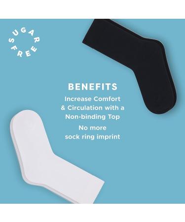 Sugar Free Sox Men's Diabetic Crew Socks 3 Pack (Size 10-13, White) - Health & Comfort - Buy Online on GoSupps.com