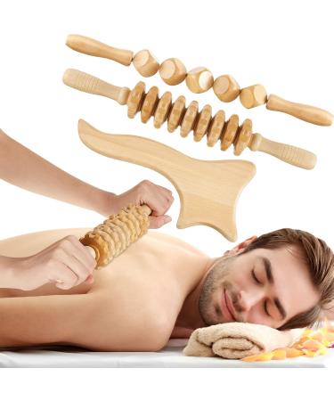3 Pieces Wood Therapy Massage Tools Maderoterapia Kit Lymphatic Drainage Tool Anti Cellulite Massager Maderoterapia Colombiana Body Muscle Pain Relief Fascia Massage Release Cellulite Sore Muscle