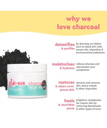 Glo-On Skincare Charcoal Face Mask | Acne Treatment Natural Ingredients Blackhead Remover & Skin Refreshing for All Skin Types - Buy Online on GoSupps.com
