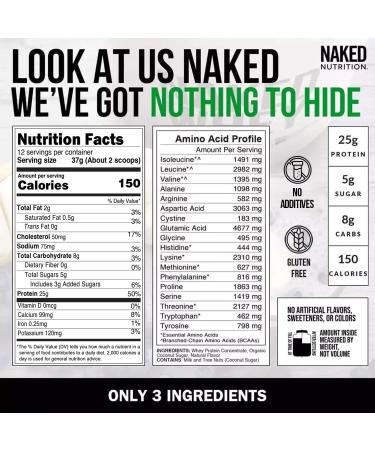 NAKED Vanilla Whey + Vanilla Pea Protein Bundle Grass-Fed Whey (1LB 12 Servings) & Vegan Pea Protein Isolate (1LB) - Muscle Growth Recovery & Wellness - Buy Online on GoSupps.com