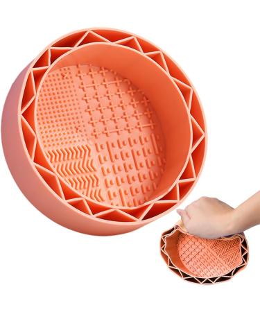 Silicone Makeup Cleaning Bowl | Multi-Purpose Bowl for Cleaning Makeup Brush - Soft Scrubber with High Elasticity for Eyeliner Brushes Cosmetic Sponge Blush Brush Neflum Orange1 - Buy Online on GoSupps.com