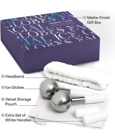 Buy Ice Globes for Face - Ice Roller & Cryotherapy Silver Facial Globes for Puffy Eyes - Enhance Your Beauty Routine - Buy Online on GoSupps.com