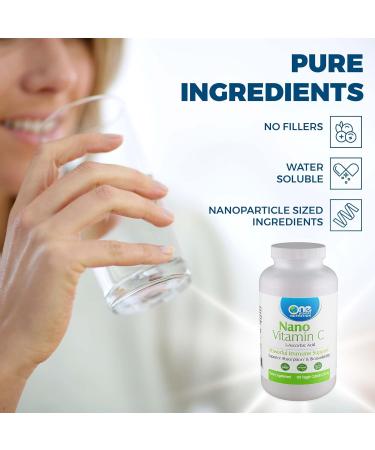 One Planet Nutrition Nano Vitamin C 250 mg Capsules (120 Count) - Nano Particle Size Ascorbic Acid from Lime Extract for Max Absorption - Supports Immune Health & Collagen Production - Non GMO Vegan - Buy Online on GoSupps.com