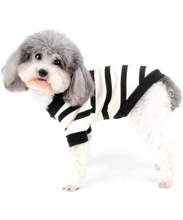 Zweitea Summer Dog Shirts for Small Dogs - Striped Cotton T-Shirts & Sweatshirts for Puppies | Chihuahua Clothing in Yellow - Buy Online on GoSupps.com