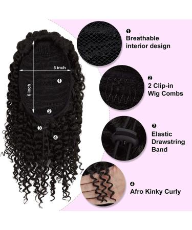 Short Afro Drawstring Ponytail 10 Inch Kinky Curly Ponytail Drawstring Afro Puffs Curly Ponytail Extension Synthetic Hairpieces for Black Women 10 Inch 2# - Buy Online on GoSupps.com