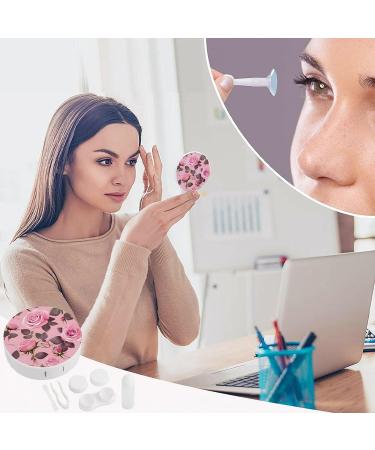 Pretty Roses Print Contact Lens Case - Durable Plastic Care Box for Travel & Everyday Use - Buy Online on GoSupps.com
