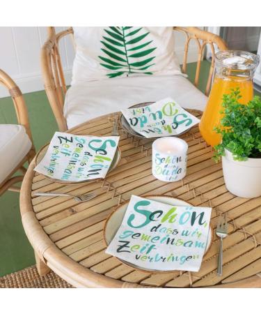 20 Blue/Green Napkins for Birthdays Baptisms & Weddings - 33x33cm | Shop Internationally - Buy Online on GoSupps.com