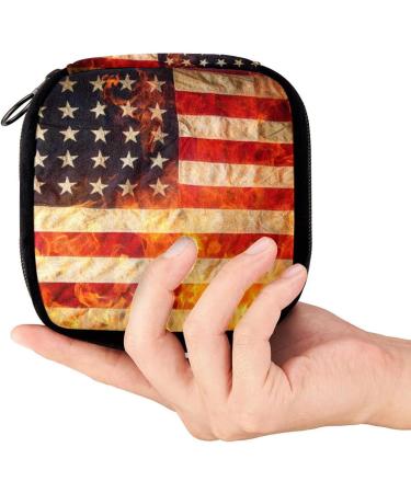 GIAPB Period Bag Sanitary Napkin Storage American Flag Flames Makeup Pouch Color417 - Buy Online on GoSupps.com