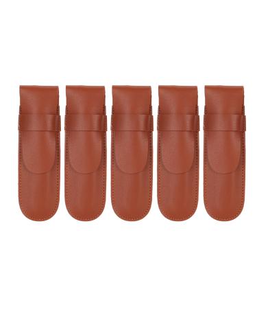 5pcs Travel Razor Cover PU Leather Portable Travel Razor Case Safety Razor Case Travel Razor Holder Razor Protector Barber Case Organizer for Barber Tool