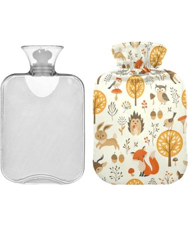 Zoo Hot Water Bottle - Cute Fox Rabbit Owl Design for Warm Winter Comfort | 2L for Bed Neck & Shoulders - Buy Online on GoSupps.com