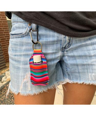 Hand Sanitizer Holder - 1 oz Travel Size Keychain Serape Tie Dye Design for Easy Attachment to Purse Backpack & Diaper Bag - Buy Online on GoSupps.com