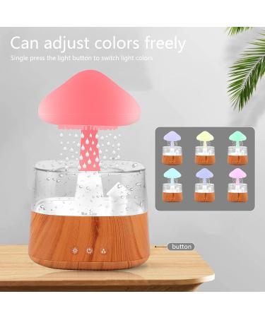 Rain Cloud Humidifier with Colorful Lights and Water Drop Sound - Wood Aroma Diffuser for Home Desk Bedside - Buy Online on GoSupps.com