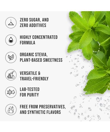 Organic Stevia Liquid Drops Pure Liquid Stevia Extract, Zero Calorie Sweetener for Coffee, Tea & Baking Keto Friendly Sweetener Drops, 8 fl oz, 1,823 Servings - Buy Online on GoSupps.com